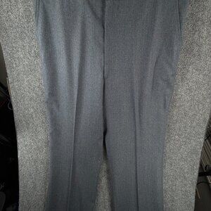 VTG Corbin Huntington Flannel Slacks Dress Pants Solid Gray Wool USA 39x31